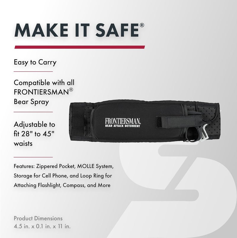 sabre Frontiersman Bear Spray Holster For 7.9 & 9.2 Oz. Canisters, Nylon Chest, Belt, Waist, & 3-in-1 Options Available, Adjustable Straps, Strong Elastic Prevents Canister Loss, Hook & Loop Design - Image 2